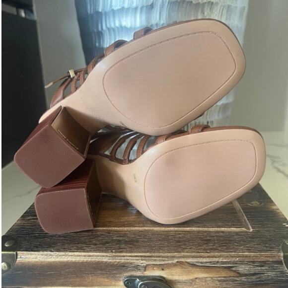 Vince Camuto Hicheny Heeled Sandals in Cognac - Picture 8 of 10